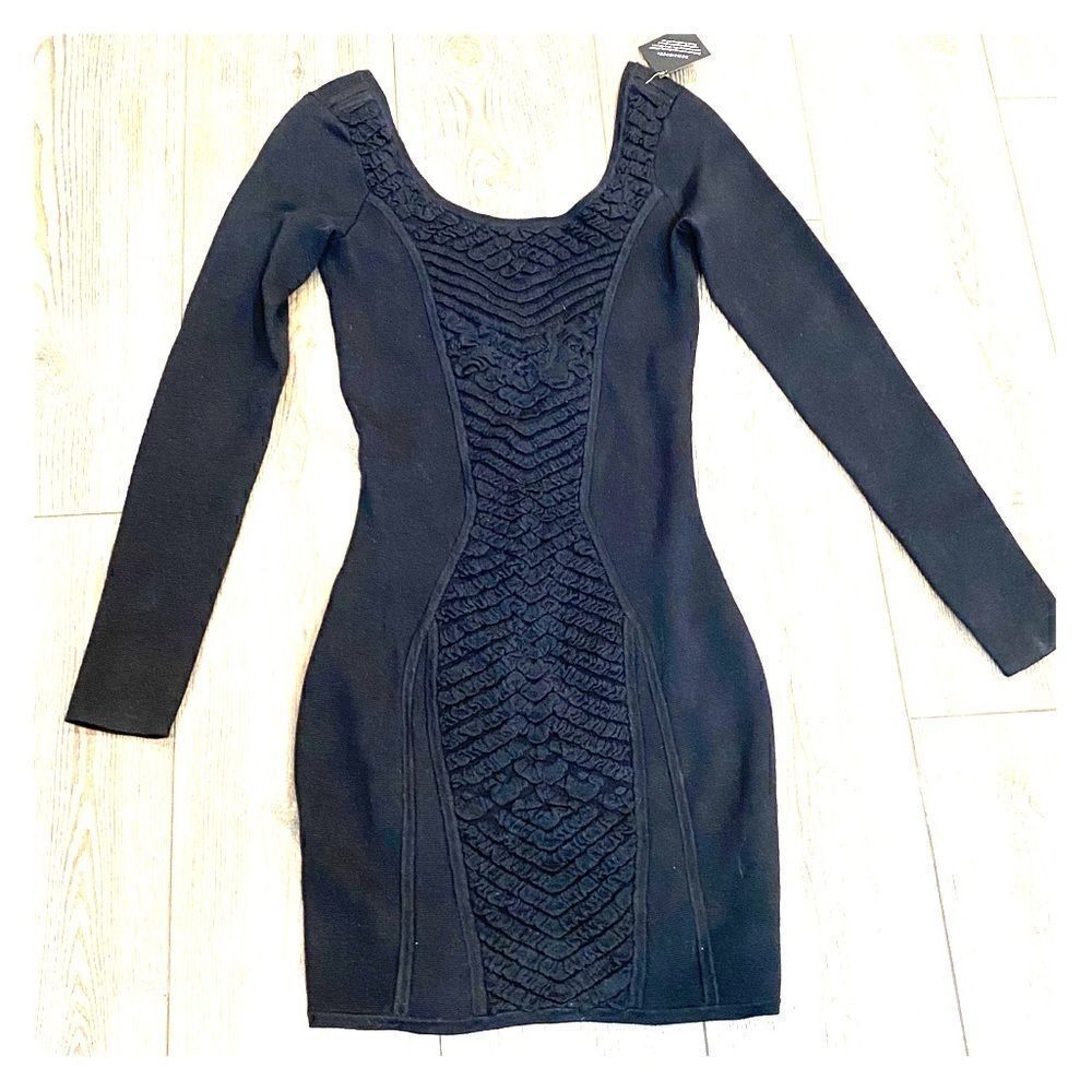 Nasty Gal XXS Black Sweater Mini Dress